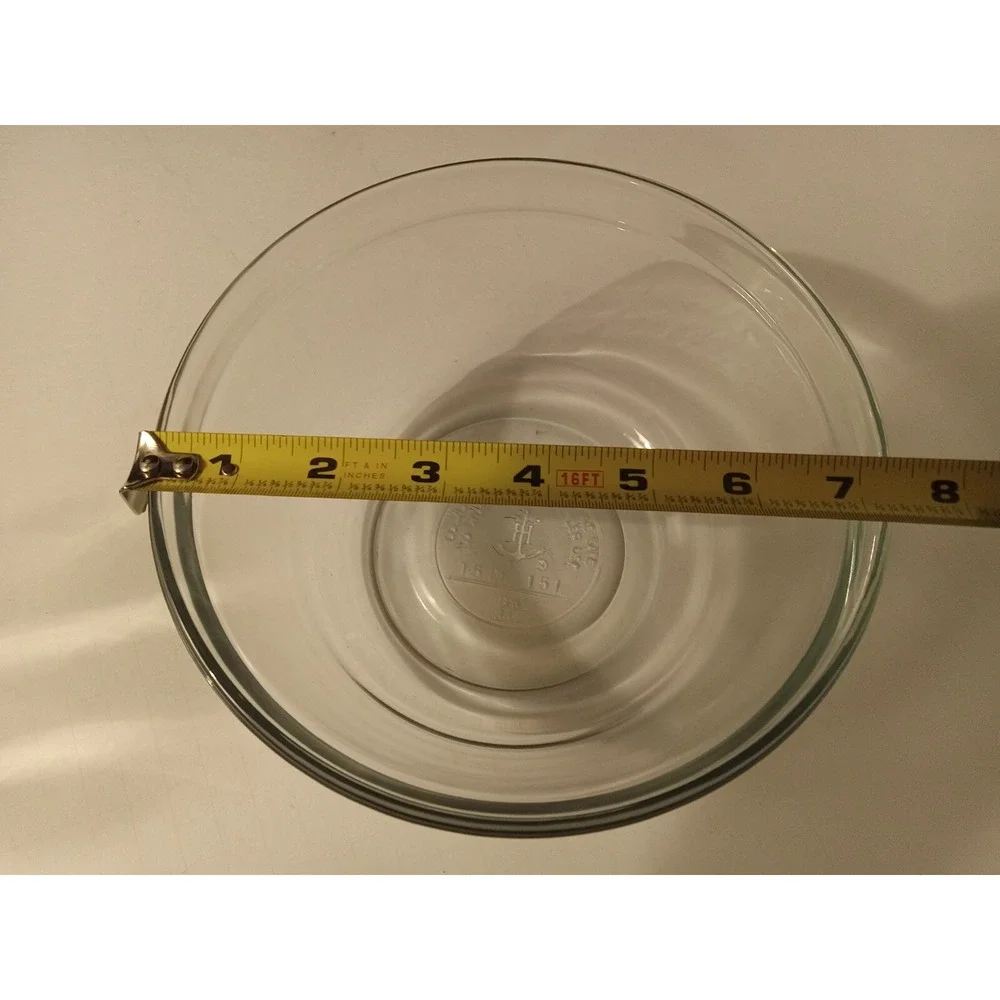 Vintage Anchor Hocking Clear Glass Mixing Bowls Set 1.5qt 2.5qt USA